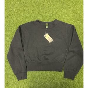 Women's Cropped Sweatshirt - Wild Fable Navy Blue XS